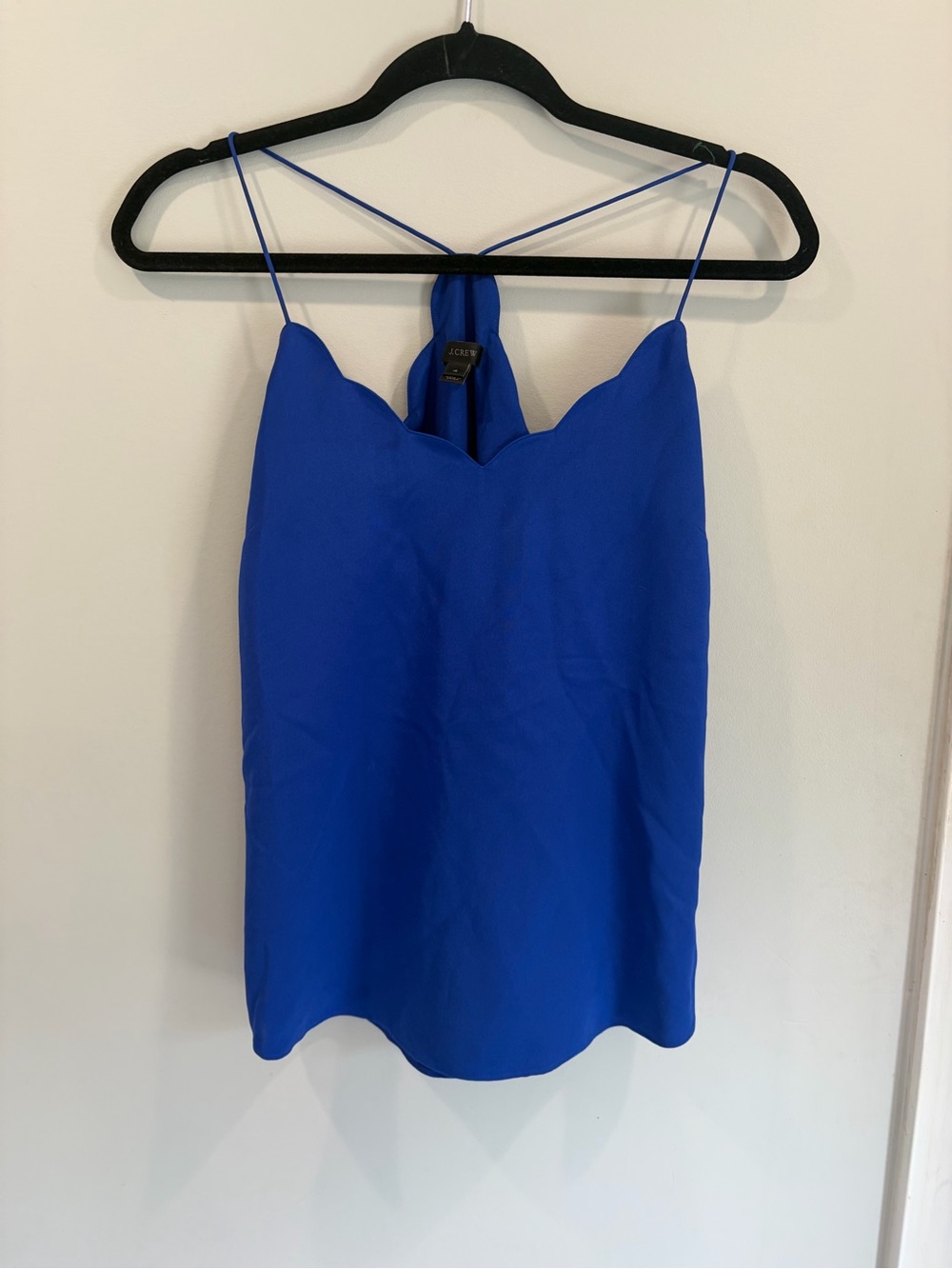 J. Crew Royal Blue Scallop Neck Silk Cami Size 4